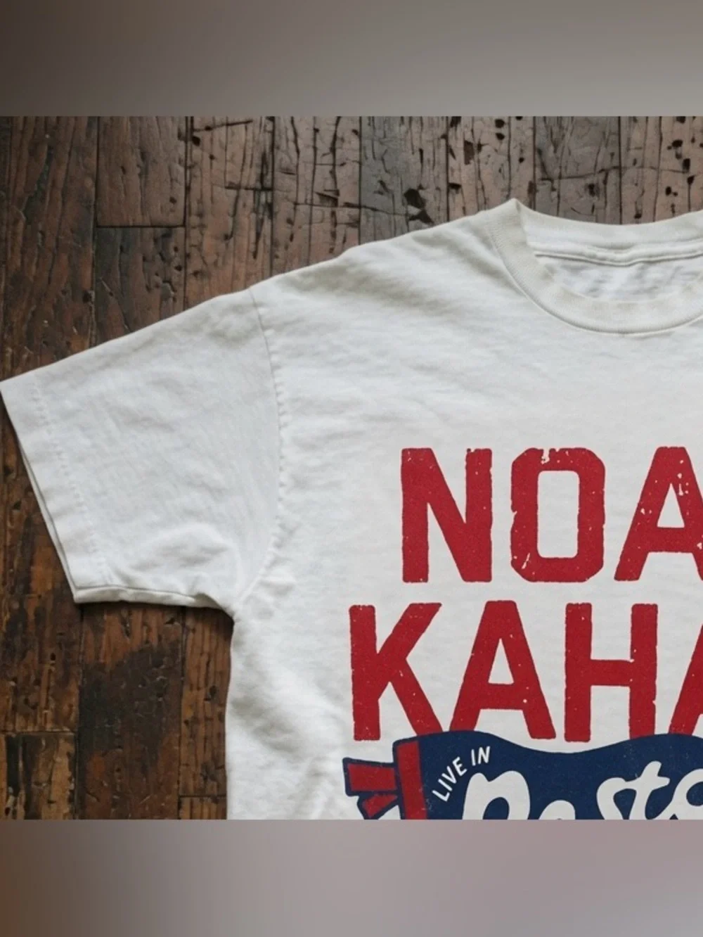 NOAH KAHAN Boston Concert Tee - White with Red & Navy Graphic